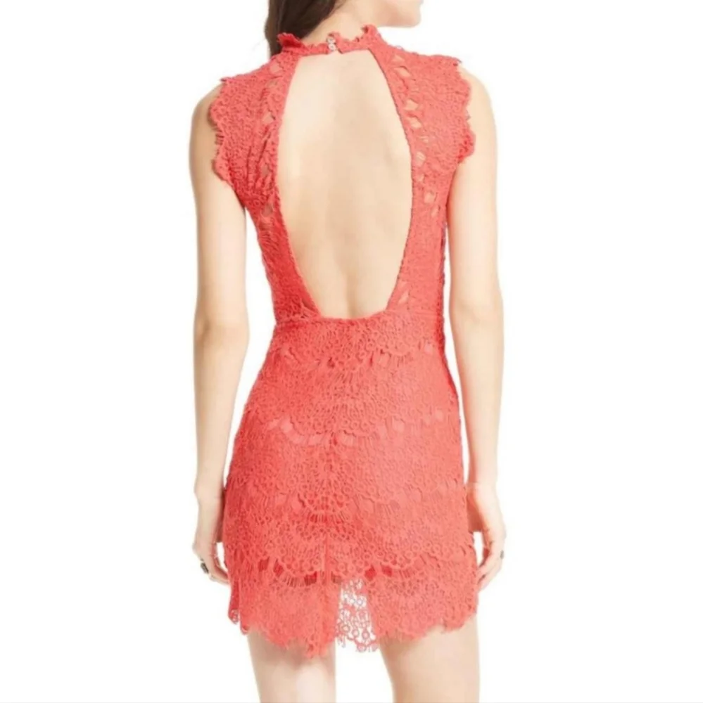 Free People Daydream Open Back Lace Dress Size M - Picture 6 of 7